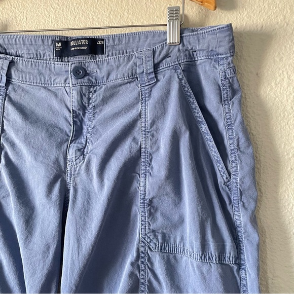 Hollister Low Rise Baggy Cargo Pants Womens 14 Blue Utility Skater Street Grunge - Picture 7 of 16